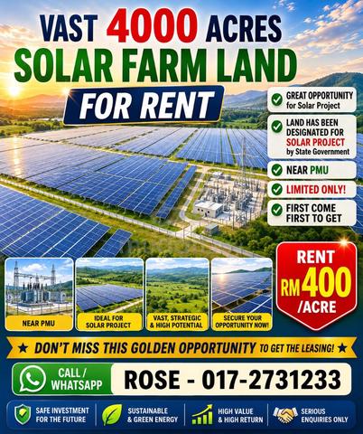 Prime Solar Farm Land For Rent/ Lease in Perak 1
