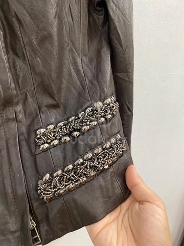 Sheepskin Leather Embellished Cropped Jacket - photo 4 of 6