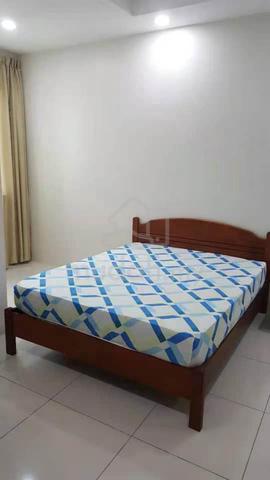 Spacious room with air-conditioning, ceiling fan and wardrobe.  1