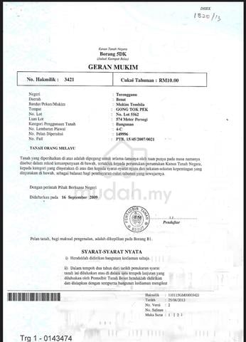Tanah di Kg Gong Medang/ Gong Tok Pek 1