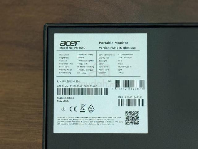 Acer PM161Q 15.6" FHD IPS Portable Monitor - photo 5 of 5