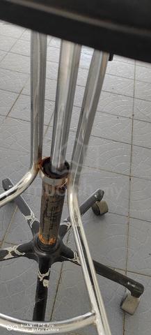 Pair of black drafting bar stools with wheels - photo 6 of 6
