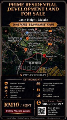 26.66 Acres Prime Land Infront Golf Club @ Jasin Height, Melaka 1