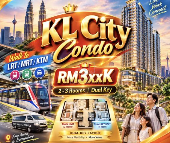 Balcony TRX View【 LRT/MRT Sungai Besi - 3 stations to KL Sentral 】2 Rooms Dual Key 1