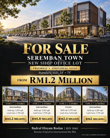 24x75 Double Storey Shop Office Lot Seremban Town 1