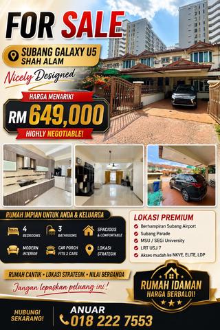 Nicely Decorated House in Subang Galaxy U5 Shah Alam 1