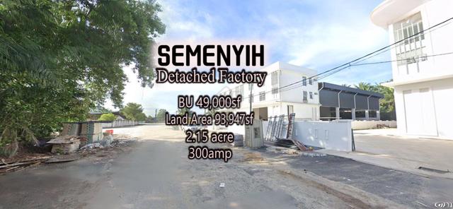 Semenyih Detached Industrial Factory 2.15acre 300amp 3ton 93,947sf 1