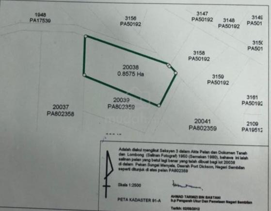 SALE PORT DICKSON BATU 9 💯👍FLAT AGRICULTUR LAND 2.114 Ekar 1