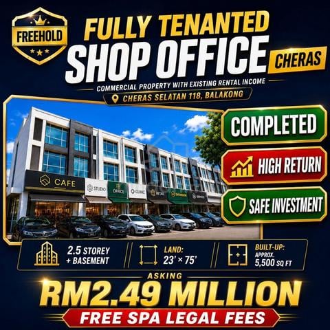 Balakong Cheras Freehold 2.5 Storey Completed Shop Lots For Sale 1
