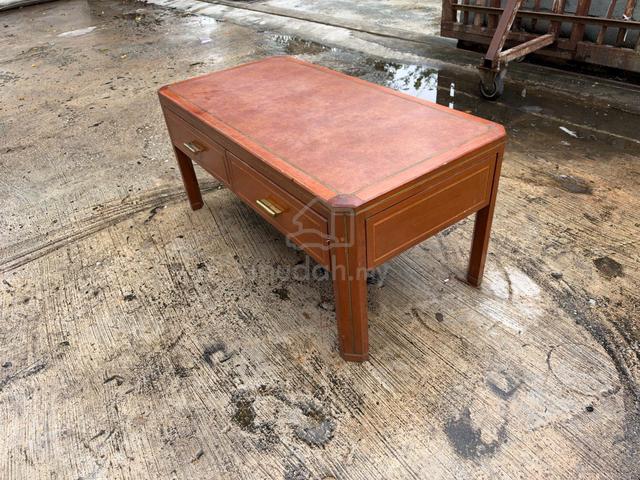 4ft Solid Meja Kopi Coffee Table Drawer Center - photo 3 of 5
