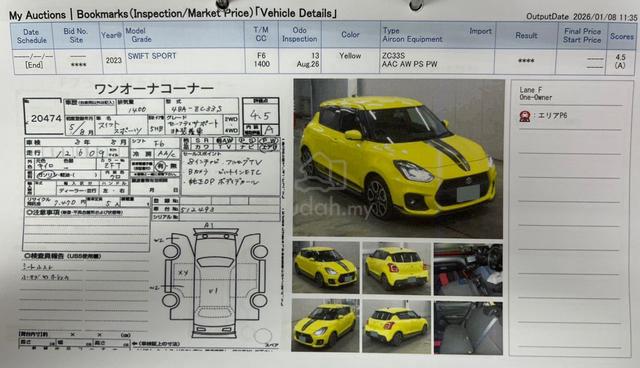 2023 Suzuki SWIFT 1.4 SPORT (M) 12K KM grade  4.5A - 3