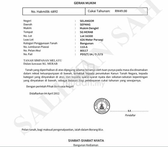 Selangor Sungai Merab Freehold Land For Sale 1