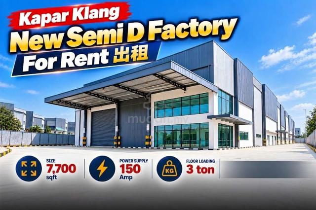 Below Market Kapar Klang New Semi D Factory For Rent Cheap 1
