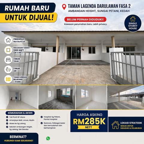 Single Storey Terrace|Ambangan Height|Brand New•Spacious•Extra Land 1