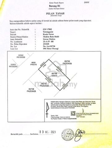 Tanah Lot Banglo Untuk Dijual – Bukit Bucu, Wakaf Tengah, Kuala Nerus 1