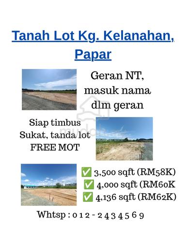 Lot Tanah Siap Timbus di Kg. Kelanahan, Papar. 5