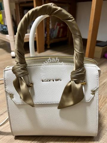 Charles and keith satin scarf top handle bag sale