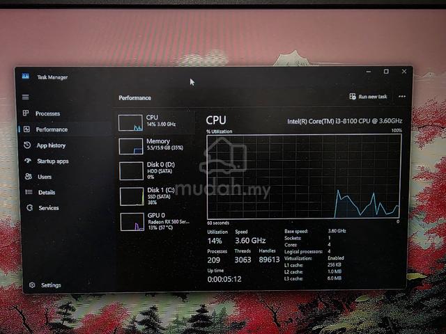 Desktop Gaming PC i3 8th Gen RX 580 8GB 16GB RAM 1 - photo 3 of 6