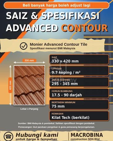 genting monier contour untuk dijual semabok duyong - photo 2 of 5