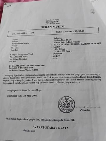 Tanah Kebun Getah di Ketereh 1