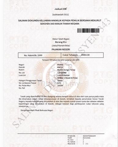 TANAH UNTUK DIJUAL – Kg. Pisang, Batu Gajah, PERAK 1