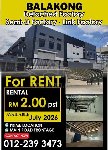 3 Storey Semi-D Factory For Rent 1