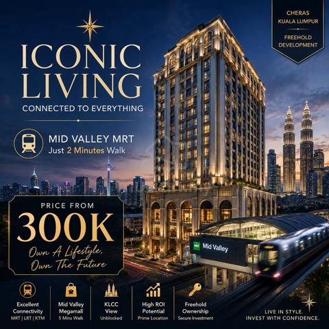 1st Home INVEST ! 50M To MRT LRT - 1 Stop to Midvalley @ School Mall, TOD Airbnb KLCC View 1