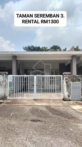 1STY SEREMBAN 3. NEAR UITM S3. PARTLY FURNISH. Nearby Amenities 1
