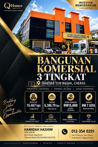 Bangunan Komersial 3 Tingkat, Cheras For Sale 1
