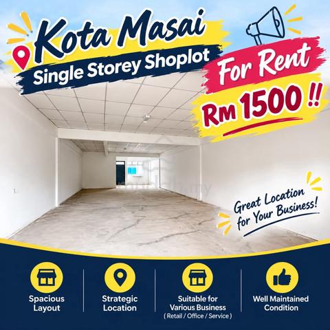 Single Storey New Shoplot Kota Masai @Jln Kamelia FOR RENT 1