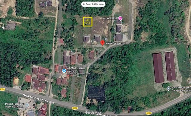 Lot bangunan luas untuk dijual di Jalan Selising - Kok Lanas, Kelantan 1
