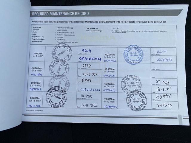 2021 Honda CITY 1.5 E FULL SERVICE RECORD HONDA - 2