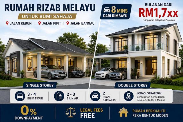 Double Storey & Single Storey Rizab Melayu Paling Mudah Di Jalan Kebun 1