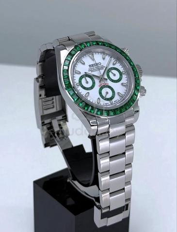 Custom S. Mod 39.5mm Green Panda Diamond Steel - photo 3 of 6