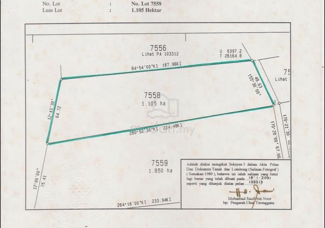 Tanah Pertanian 2.73 Ekar Sg Ara Mukim Penghulu Diman, Hulu Terengganu 1