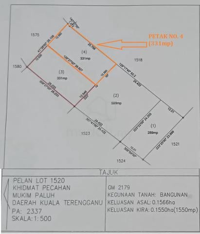 Tanah LOT BANGLO GRED A 331mp, DEKAT SK PULAU RUSA, KUALA TERENGGANU 1