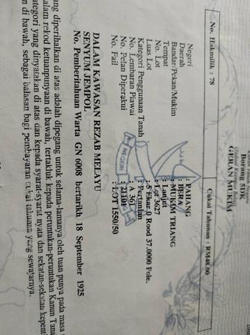 Tanah Ladang Untuk Dijual 1