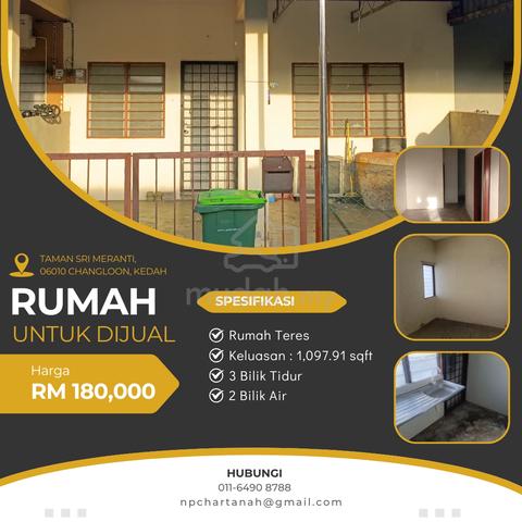 RUMAH TERES UNTUK DIJUAL – |taman sri meranti| 1