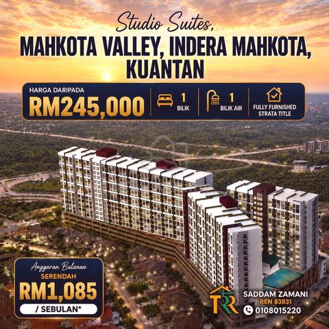 Studio Fully Furnished Mahkota Valley Indera Mahkota Kuantan 1