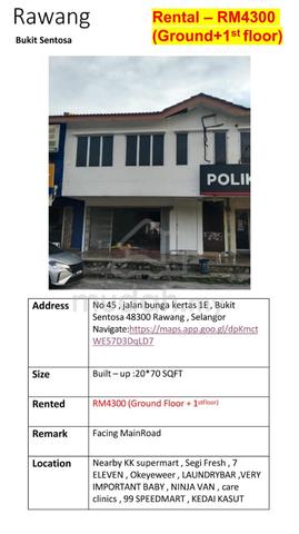 Intermediate Shoplot @ Rawang Bukit Sentosa For Rent 1