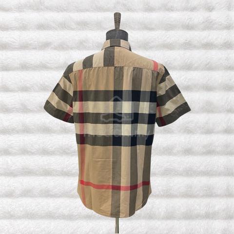 Burberry Brown S/S Checkered Shirt with Red Stripe - photo 2 of 4