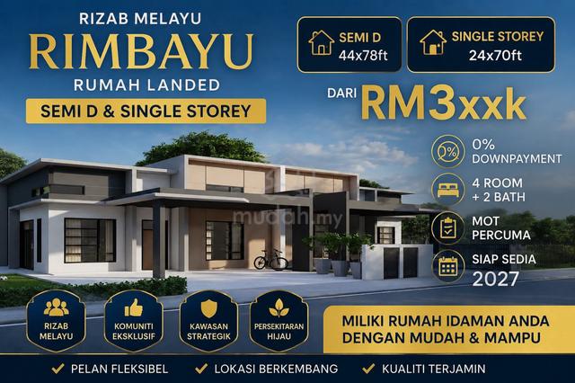 Rizab Melayu Rimbayu Semi-D & Single Storey Harga dari RM3xxk 1