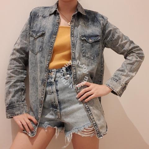 PADINI SEED Washed Denim Button Top 