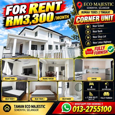 Fully Furnish | CORNER UNIT – ECO MAJESTIC, SEMENYIH 1