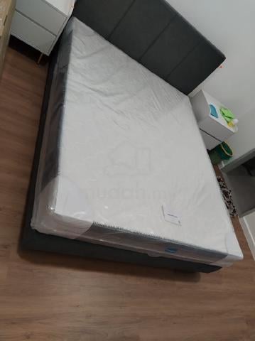 Queen size bed frame and mattress for sale.  - photo 3 of 6