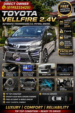 2010 Toyota VELLFIRE 2.4 X (A) - 2