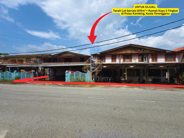 Lot Banglo bersaiz 870m² + Rumah Kayu 2 Tingkat di Pulau Kambing, TRG 1