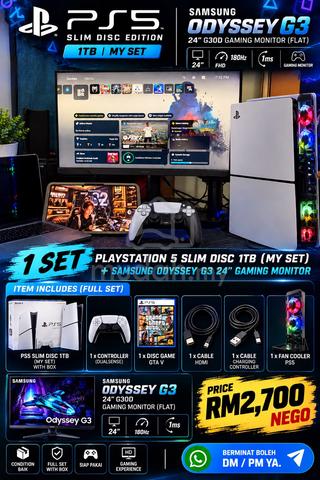 Ps5 slim disc 1tb my set+ samsung monitor 24inch - photo 5 of 5