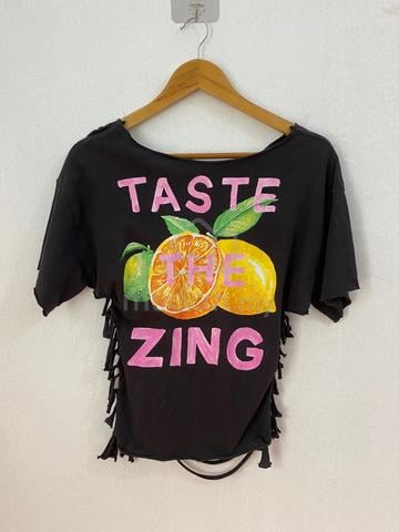 Custom DIY Deconstructed Citrus Graphic Cutout Tee - photo 5 of 6