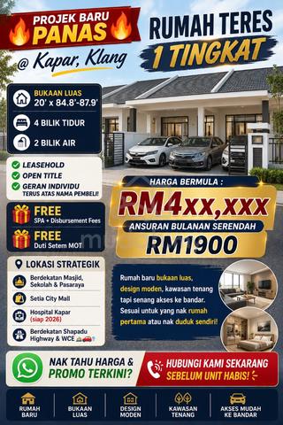 Rumah Teres 1 Tingkat Klang Kapar 1